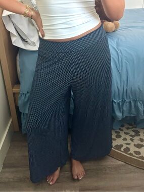 Navy Blue & White Polka Dot Lounge Pants